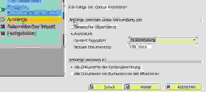 Anhänge von Concur nach SAP FI importieren